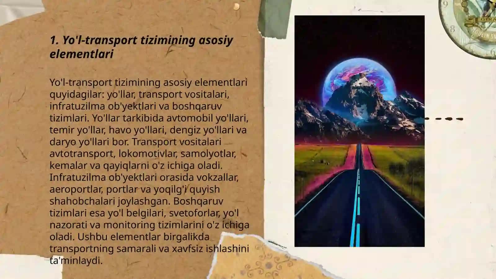 Yo'l aktivlarini boshqarish boyicha asosiy tushunchalarni tahlil qilish 3