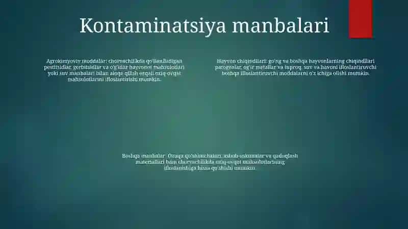 Оziq-Оvqаt Mаhsulоtlаrining Chorvachilikda Qo’Llaniladigan Moddalar Bilan Ifloslanishi 3