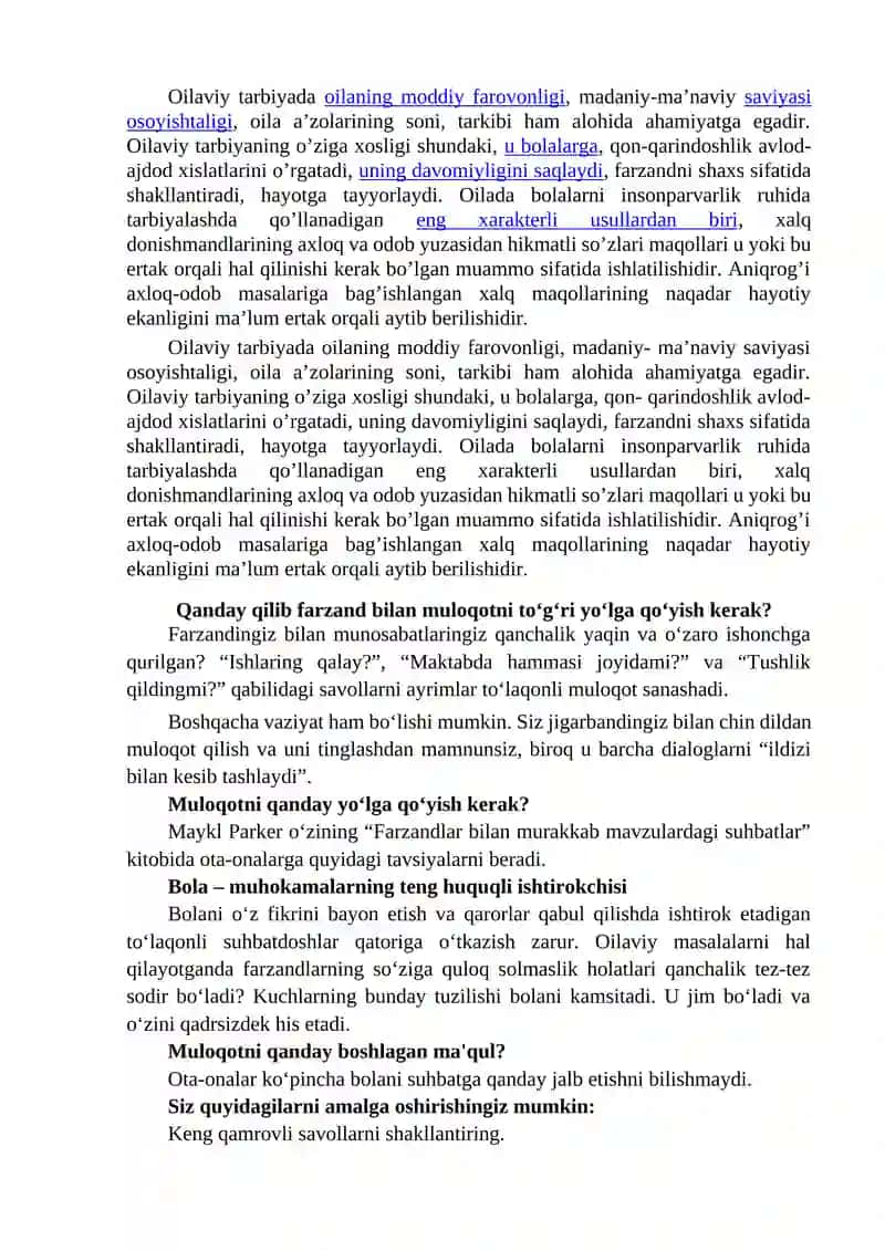 OILADA BOLALAR BILAN MULOQOTNI YO‘LGA QO‘YISHNING PEDAGOGIK-PSIXOLOGIK SHART-SHAROITLARI 3