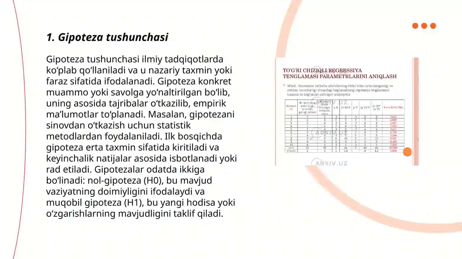 Gipotezlarni statistik tekshirish asoslari 3