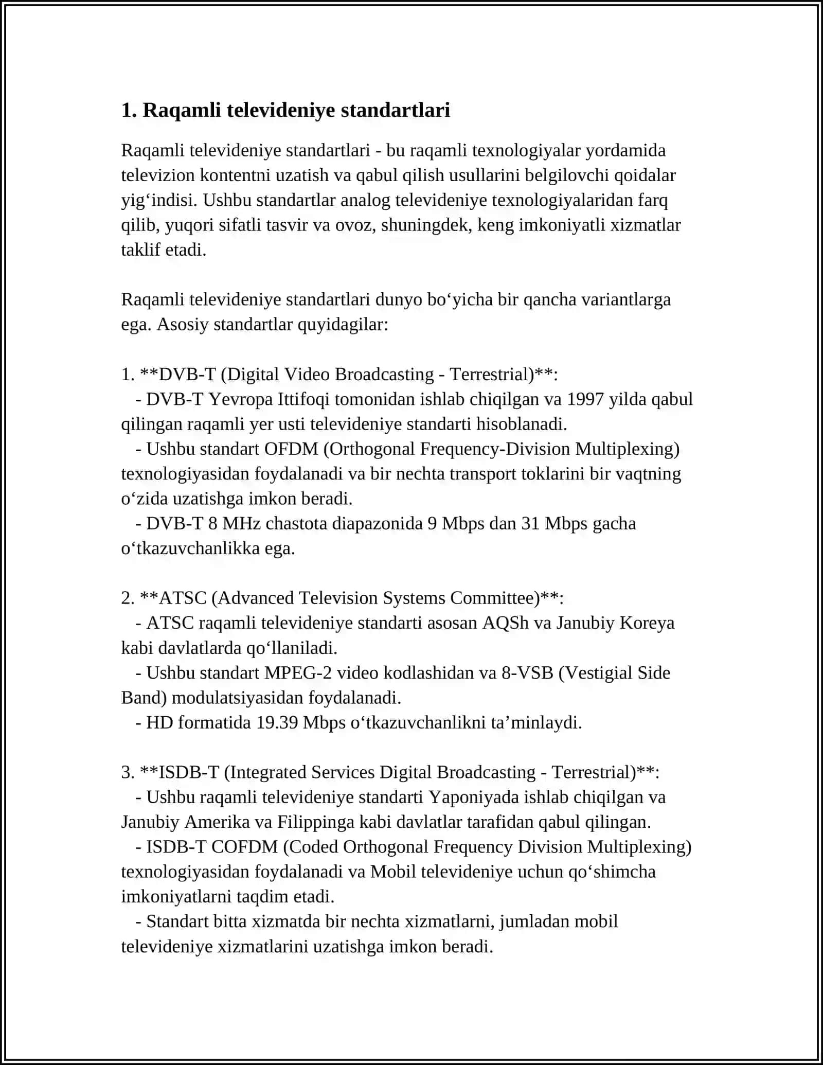 TV-TYUNERLAR.TELEVIZION ESHITTIRISH STANDARTLARI 3