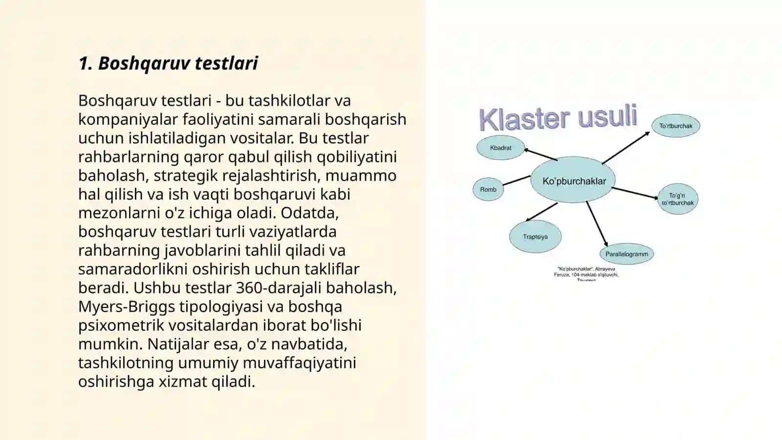 Boshqaruv testlari 3