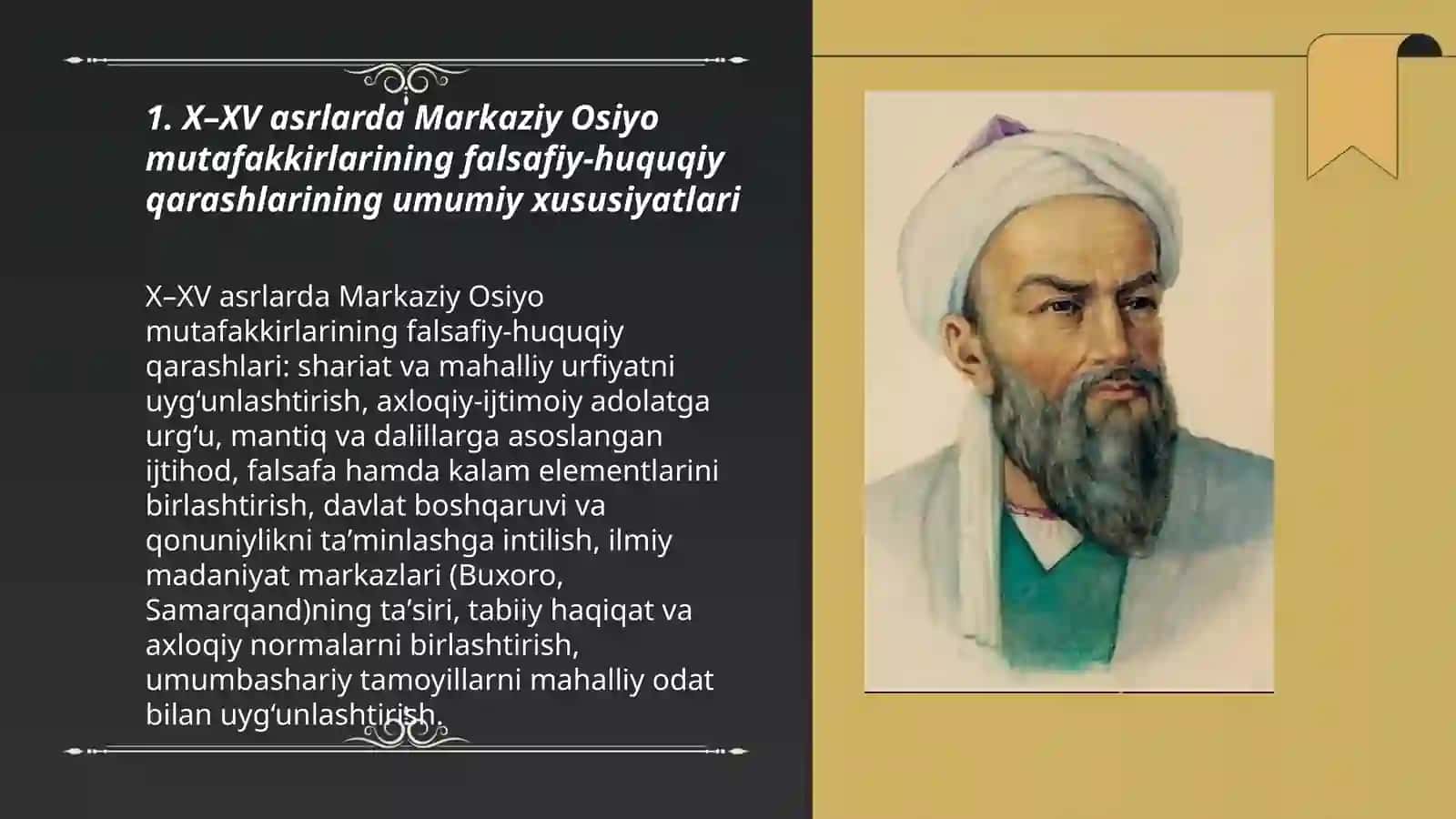 X-XV asrlarda Markaziy Osiyo mutafakkirlarining falsafiy-huquqiy qarashlari 3