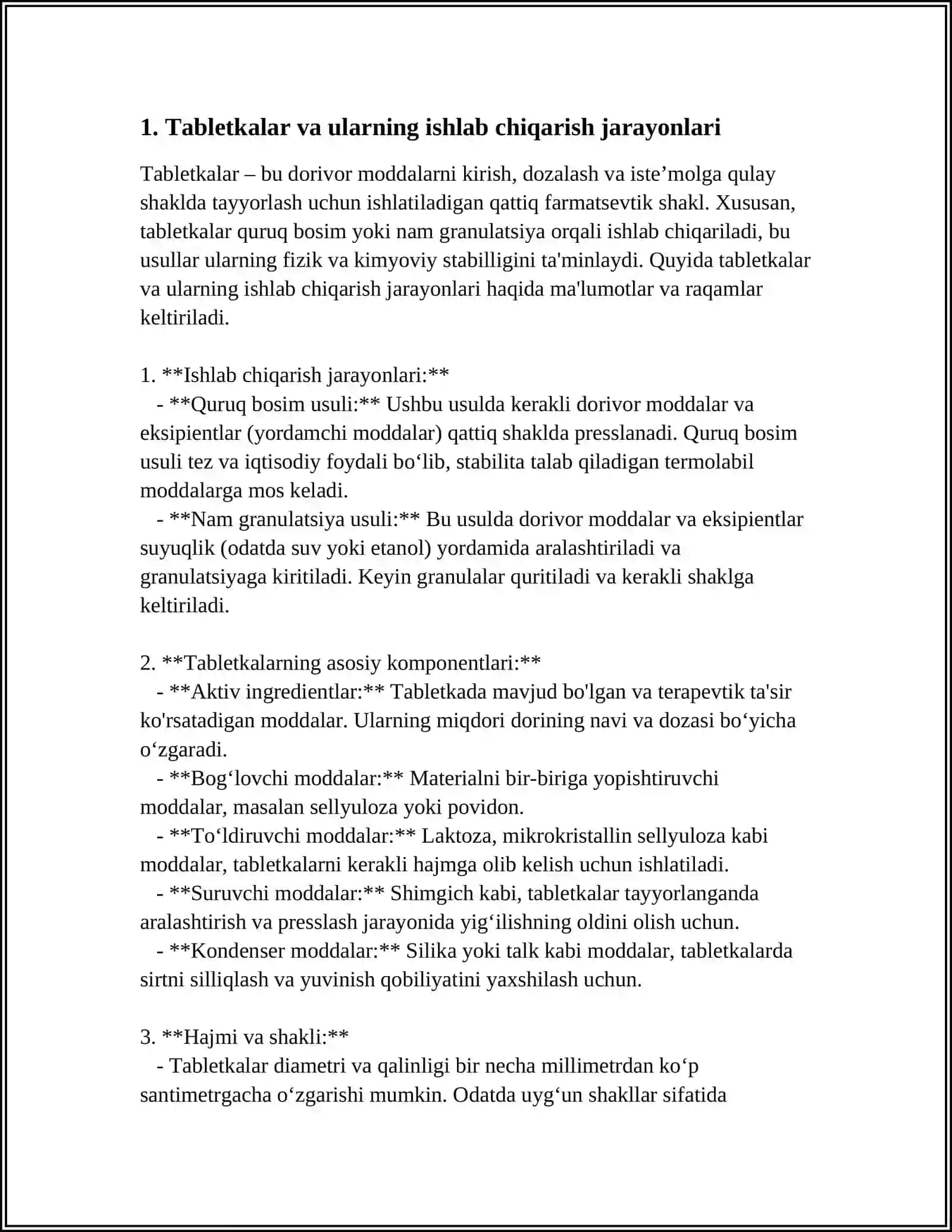SANOAT MIQYOSIDA ISHLAB CHIQARILADIGAN DORI VOSITALARI, TURLARI VA SHAKLLARI 3