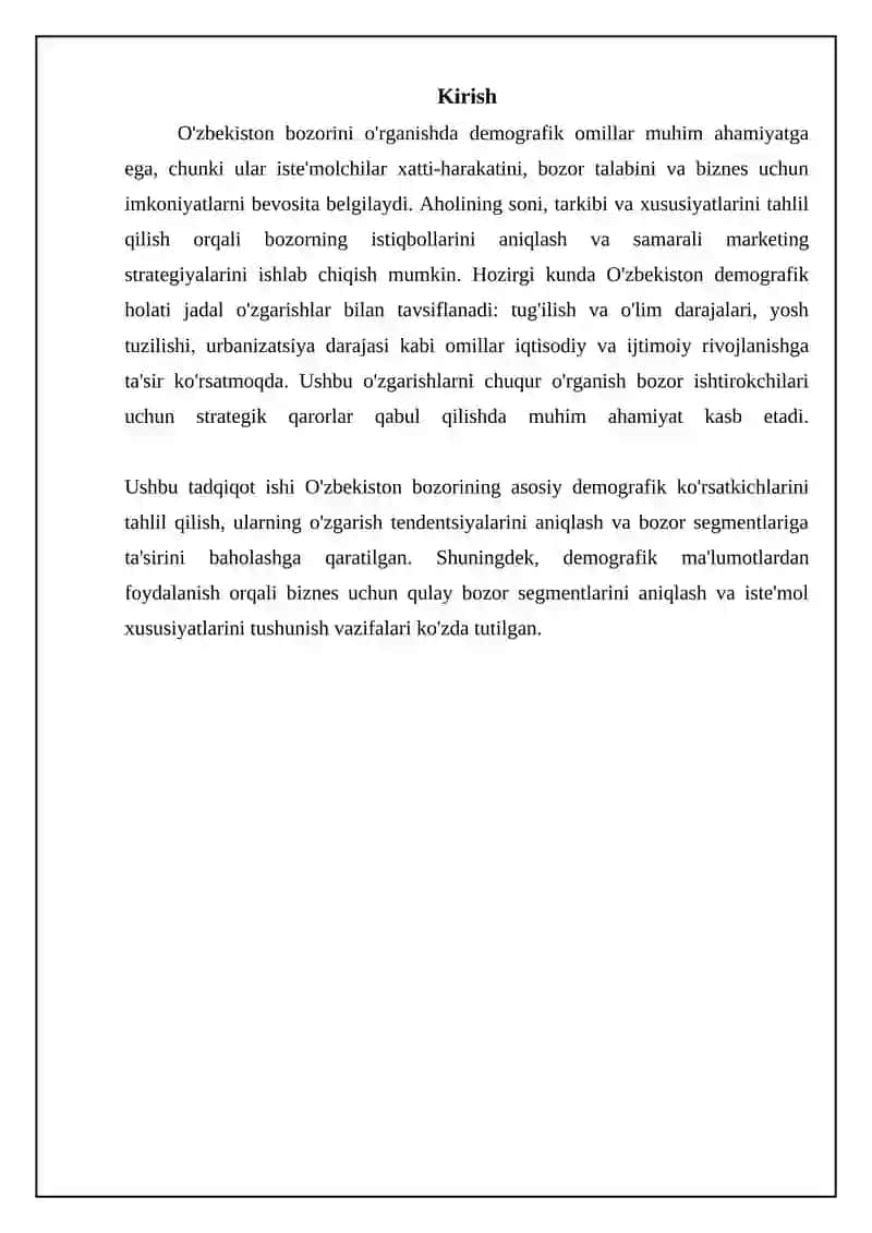 O'zbekiston bozorining demografik omillarini o'rganish 3