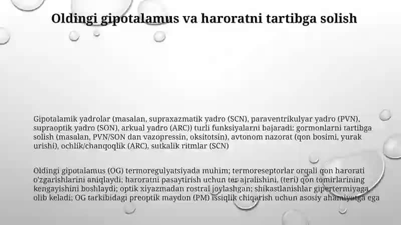Gipotalamus oʻzaklari va ularning klinik ahamiyati 3