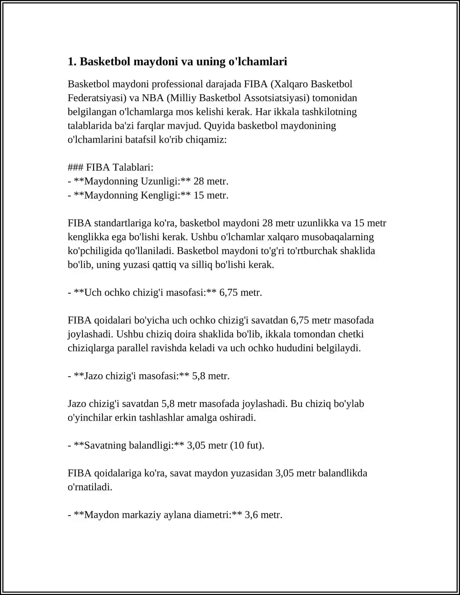 SPORT OʻYINLARI BASKETBOL OʻYIN QOIDALARI 3