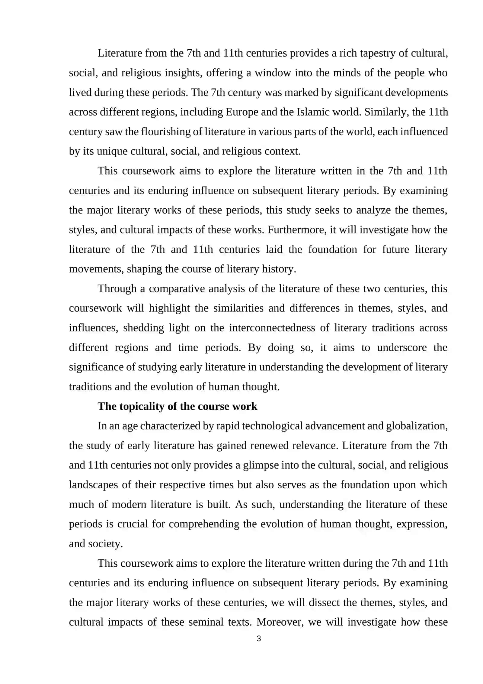 LITERATURE WRITTEN IN 7TH AND 11TH CENTURIES AND ITS INFLUENCE 3