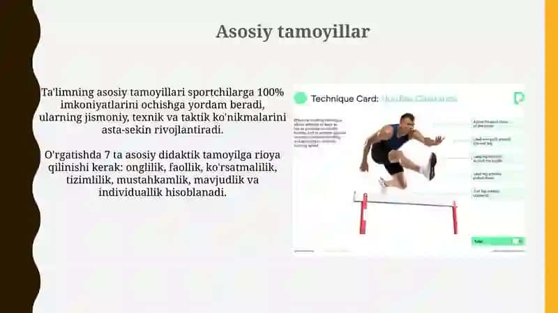 Yengil atletika turlari texnikasini oʻrgatish 3