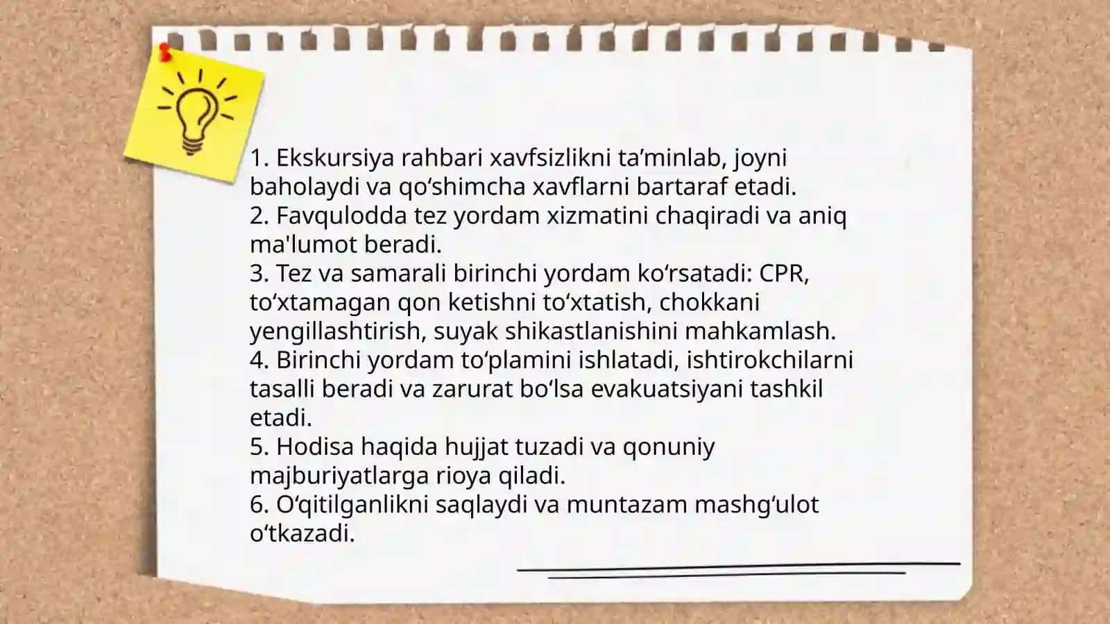 Ekskursiya xizmatida birinchi tibbiy yordam koʻrsatish qoidasi Jumaboyeva Hilola 3