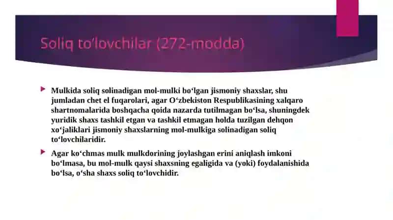 Jismoniy shaxslar yer mol-mulkiga solinadigan soliqlar 3