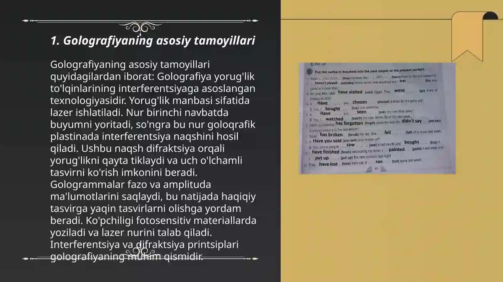 Golografiya prinsipi va uning qo‘llanilishi 3