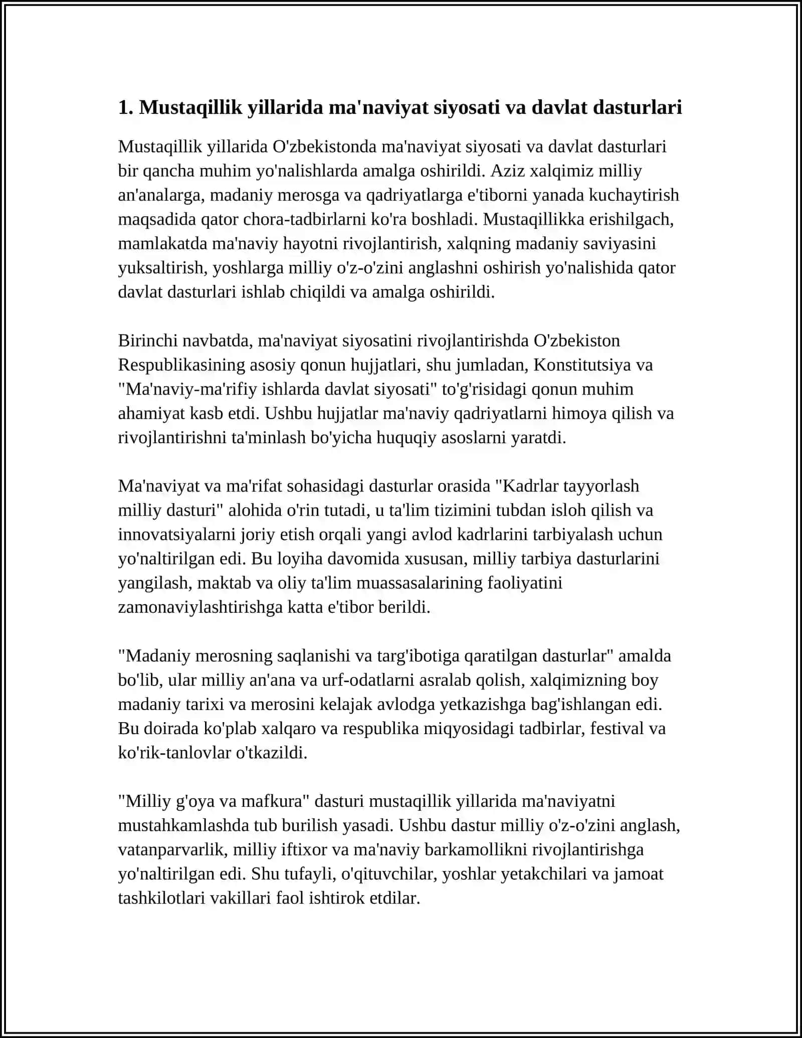 MUSTAQILLIK YILLARIDA MA'NAVIYAT 3