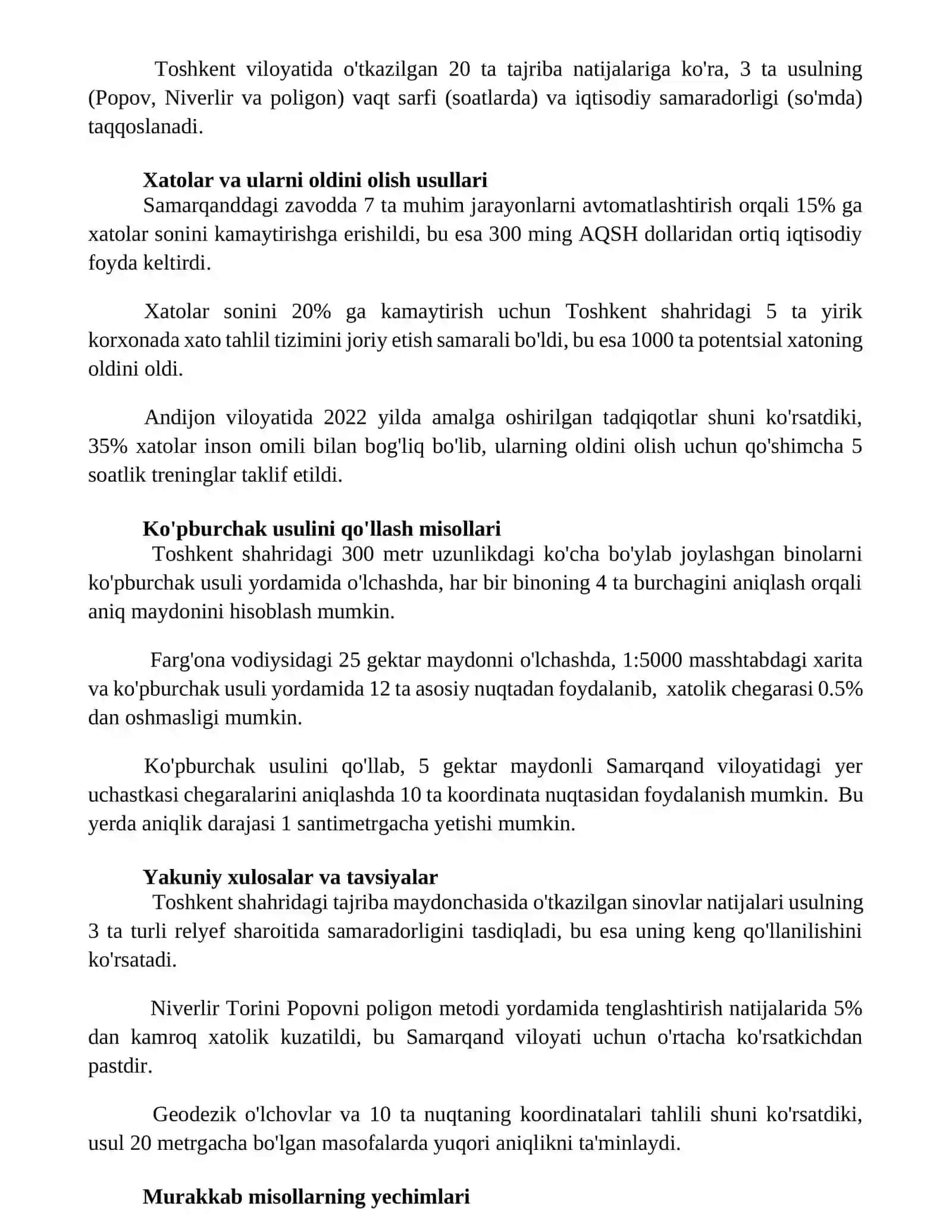 Niverlir torini Popovning poligonlar usulida tenglashtirish 3