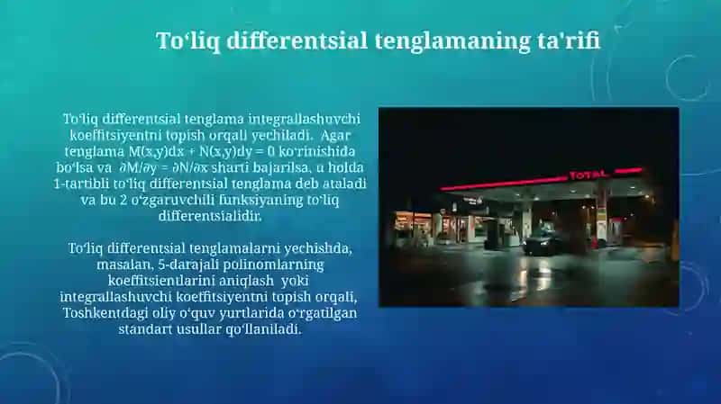 To‘la differensialli tenglama 3