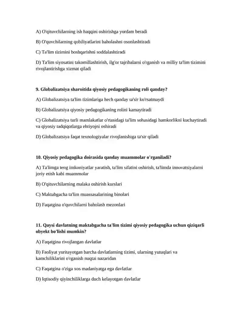 Maktabgacha ta'limda qiyosiy pedagogika 3