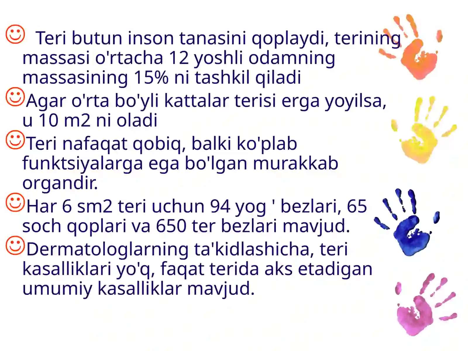 Teri analizatorining yoshga oid xususiyati va gigiyenasi. Bolalar va o’smirlar salomatligiga ta’sir etuvchi omillar 3