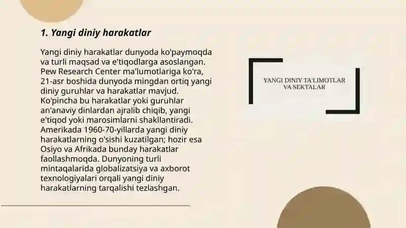 Yangi diniy talimot va sektalar 3