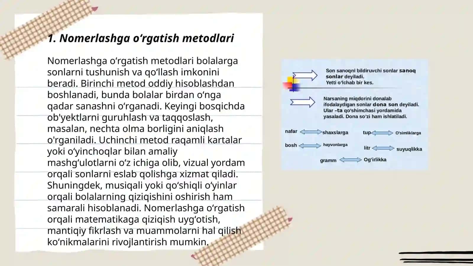 Nomerlashga oʻrgatishga tayyorgarlik 3