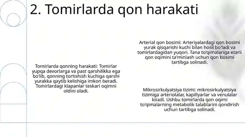 Asoslari.Qonning Tomiriarda Harakattanishi Arterial Gon Bosimi Mikrosirkulyatsiva Tizimi 3