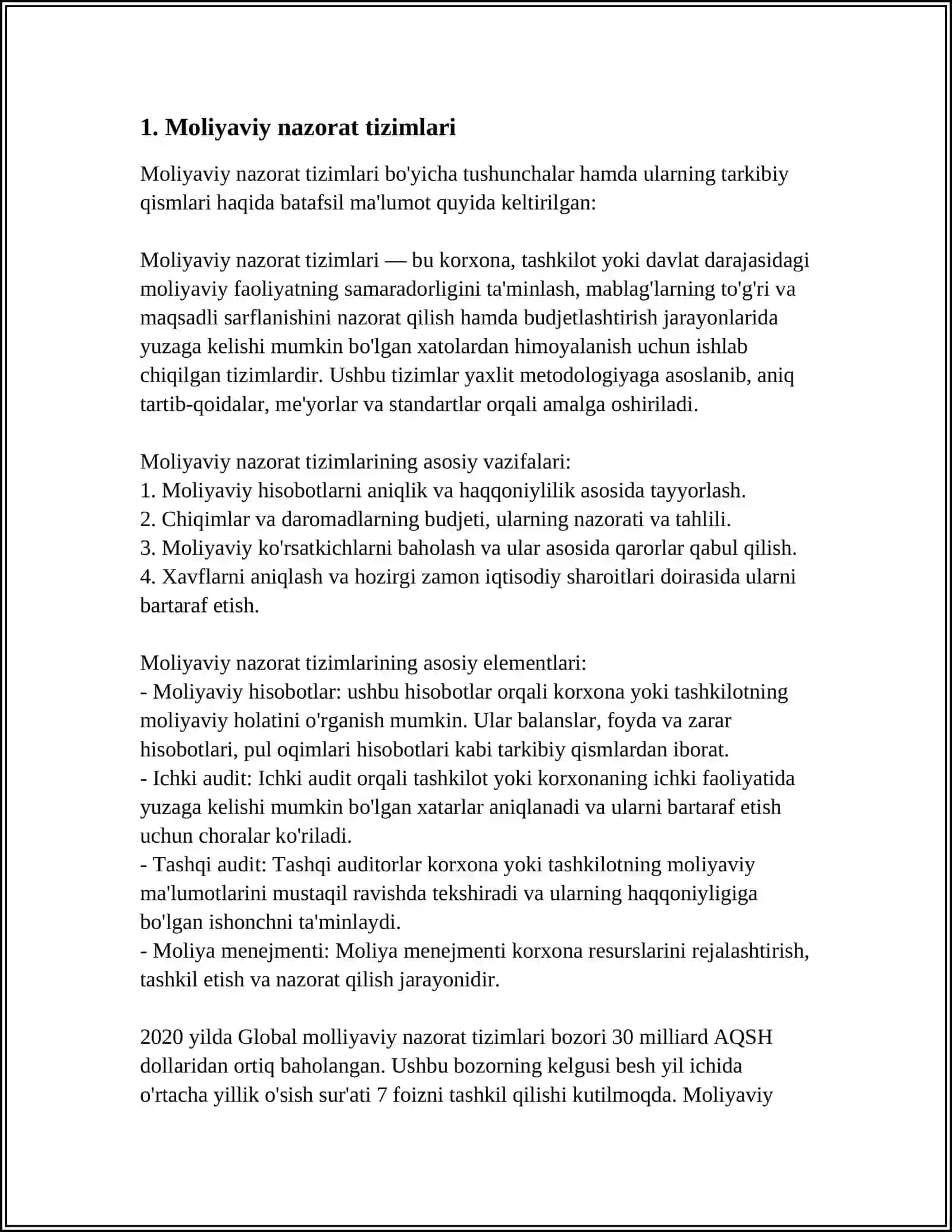 XARAJATLARNI NAZORAT QILISH 3