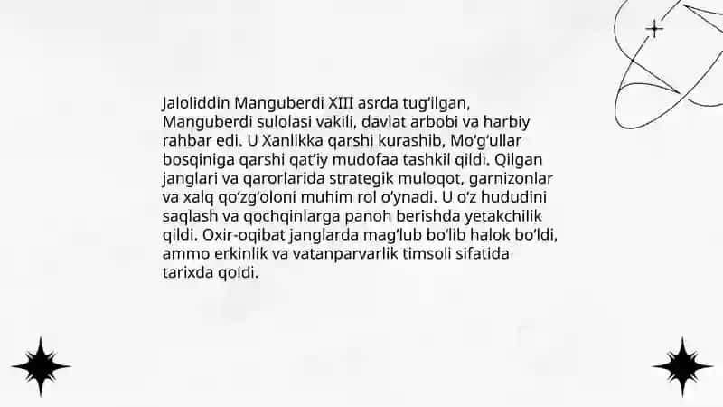 Jaloliddin Manguberdi vatan himoyachisi 3