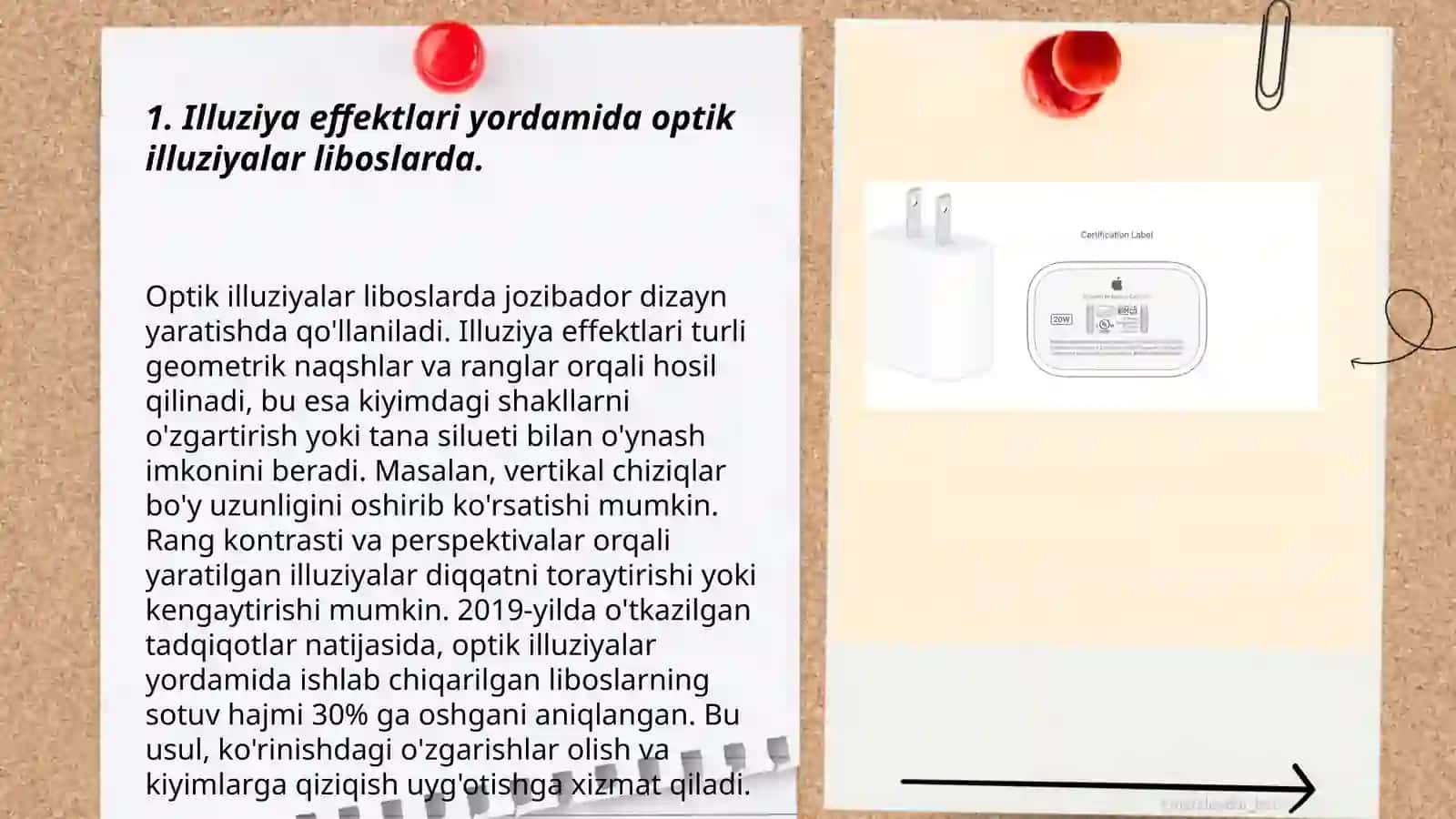 Koʻz aldanish illuziyasidan foydalanib liboslarda taqdimot tayyorlash 3
