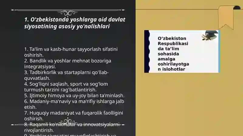 Ozbekiston Respublikasida Ta'lim sohasida amalga oshirilgan islohatlar 3