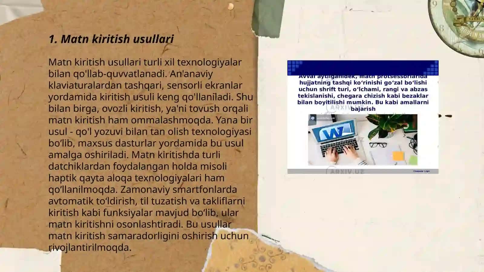 Word matn prossesori, kiritish, tahrirlash va formatlash amallari 3
