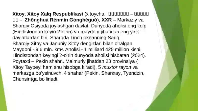 XXI ASRDA XITOY IJTIMOIY IQTISODIY O’ZGARISHLARI 3