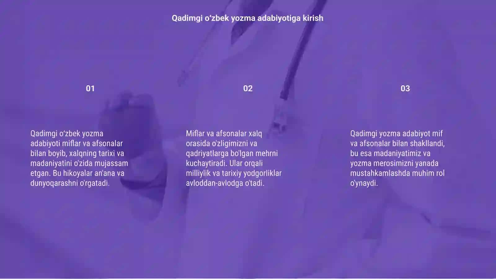 Qadimgi oʻzbek yozma adabiyoti:Mif va afsonalar 3