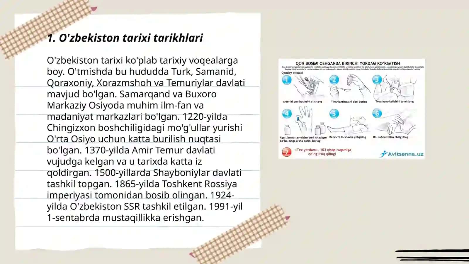 O'zbekiston tarixi tarikhlari 3