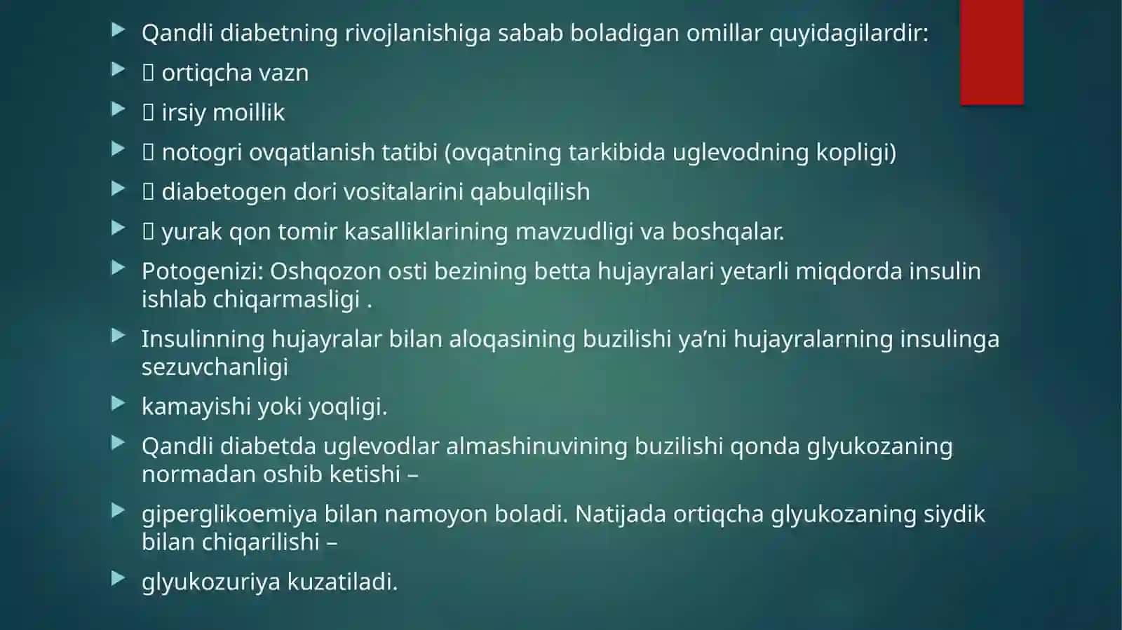 Qandli diabet va ochlikda ketonuriya va ketonemiya 3