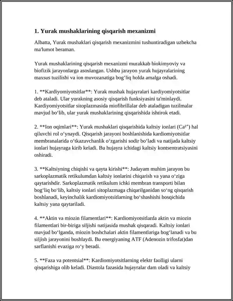 QON AYLANISH FIZIOLOGIYASI. YURAK MUSHAKLARINING FIZIOLOGIK XOSSALARI. 3