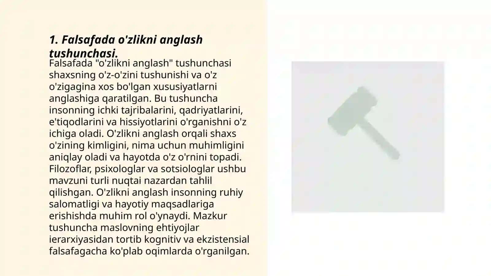 Falsafaning o'zlikdagi anglash ro'li 3