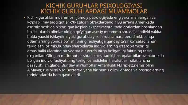 Kichik va kattaguruhlar psixologiyasi 3