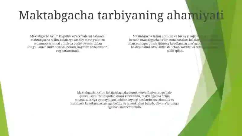 Maktabgacha TaʼLimda Tarbiya Samaradorligi 3