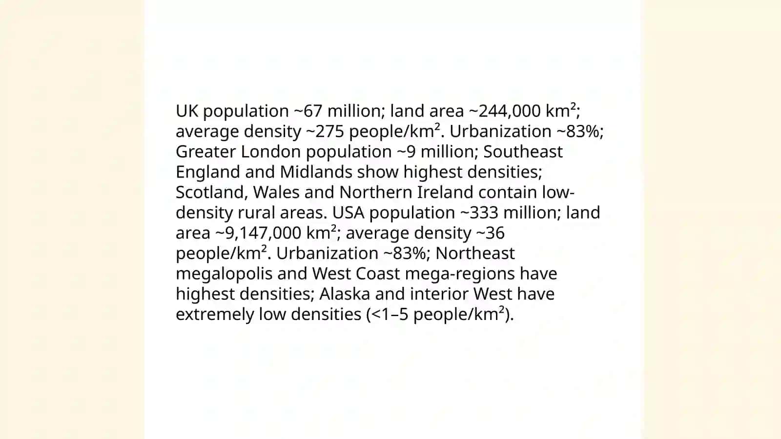 National and social geography: Uk and USA 3