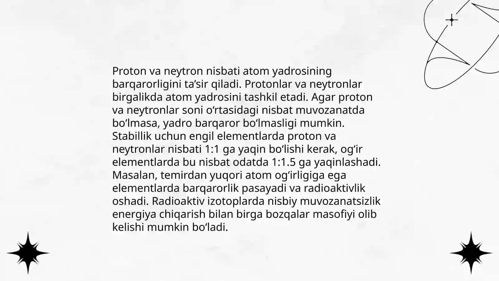 Atom yadrolarining barqarorlik va beqarorlik sabablari 3