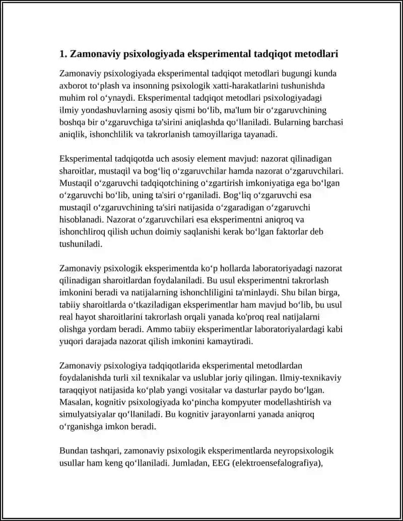 HOZIRGI ZAMON PSIXOLOGIYASINING TADQIQOT METODLARI 3