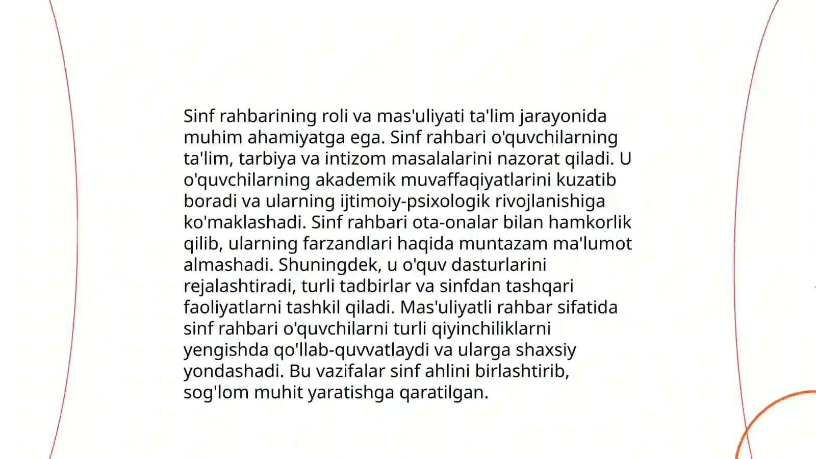 Sinf rahbarining oʻquvchilar bilan olib boriladigan tarbiyaviy ishlarining asosiy mazmuni va shakli 3