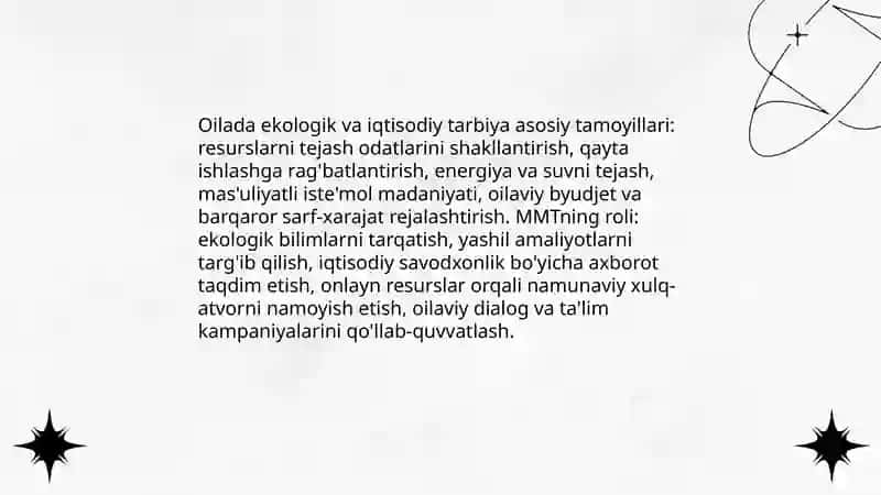 Oilada va MMT dan ekologik va iqtisodiy tarbiyaning bog'liqligi 3