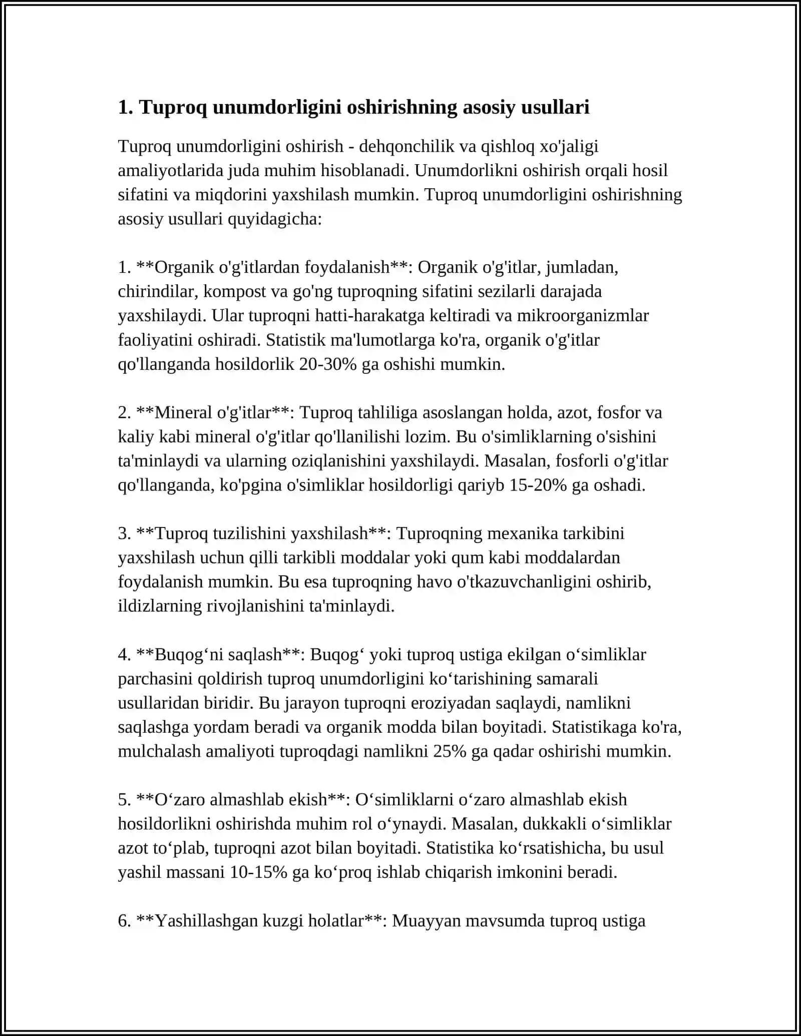 Tuproq unumdorligini saqlash va oshirishda xashaki va dukkakli otlar ahamiyati 3