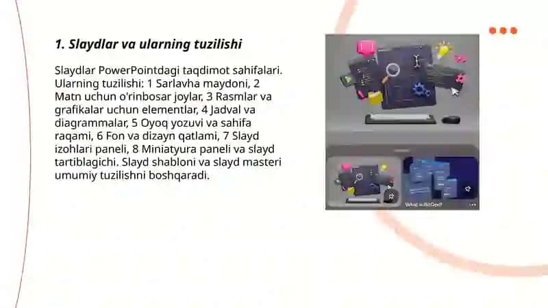 Microsoft PowerPoint dasturining asosiy elementlari 3
