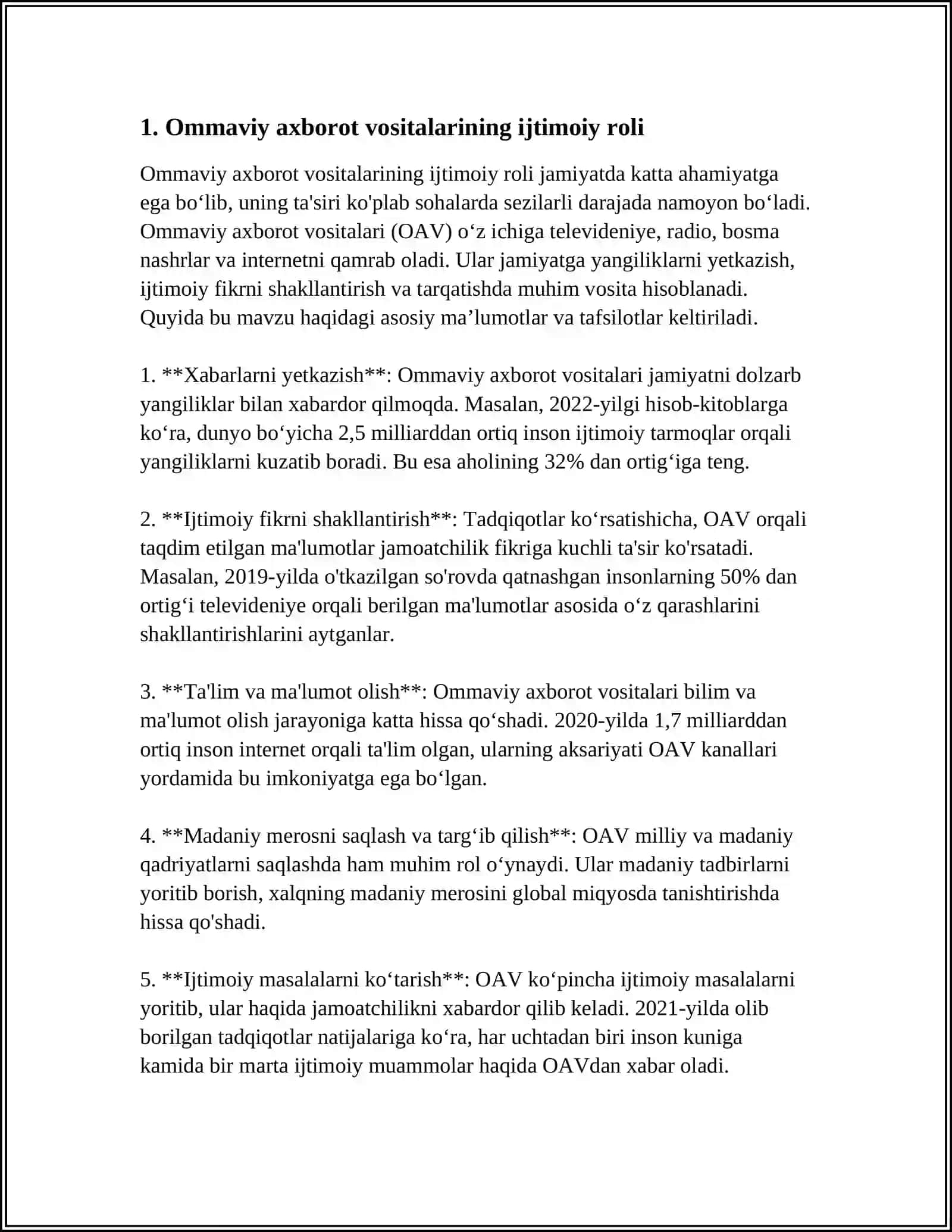 OMMAVIY AXBOROT VOSITALARINING IJTIMOIY TA'SIR KUCHI 3