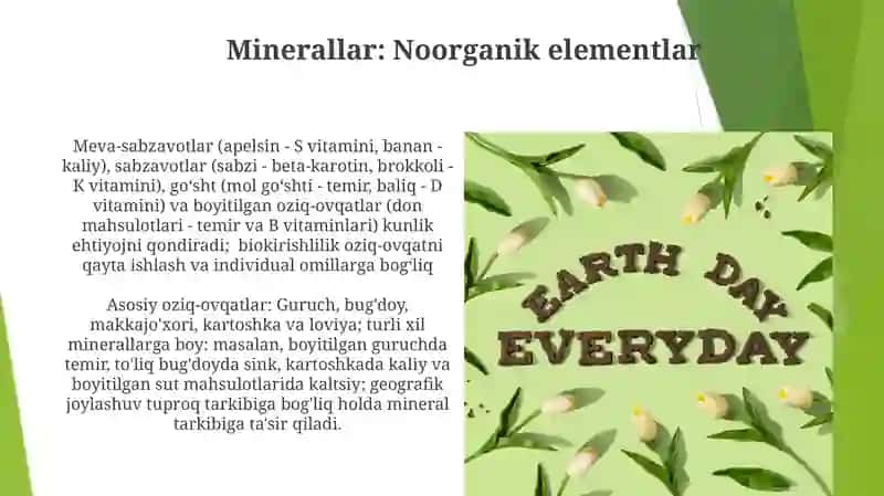 Asosiy ovqat mahsulotlarini kimyoviy tarkibi 3