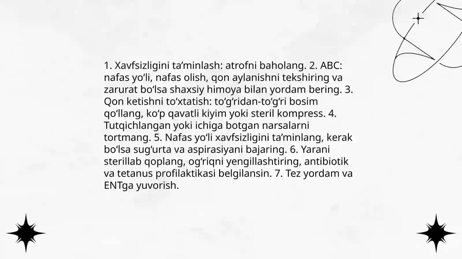 Lor azolari shkastlanishda favqulotta vaziyatlarda yordam korsatish 3