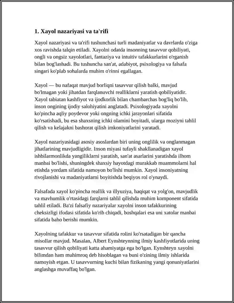 XAYOL HAQIDA TUSHUNCHA 3