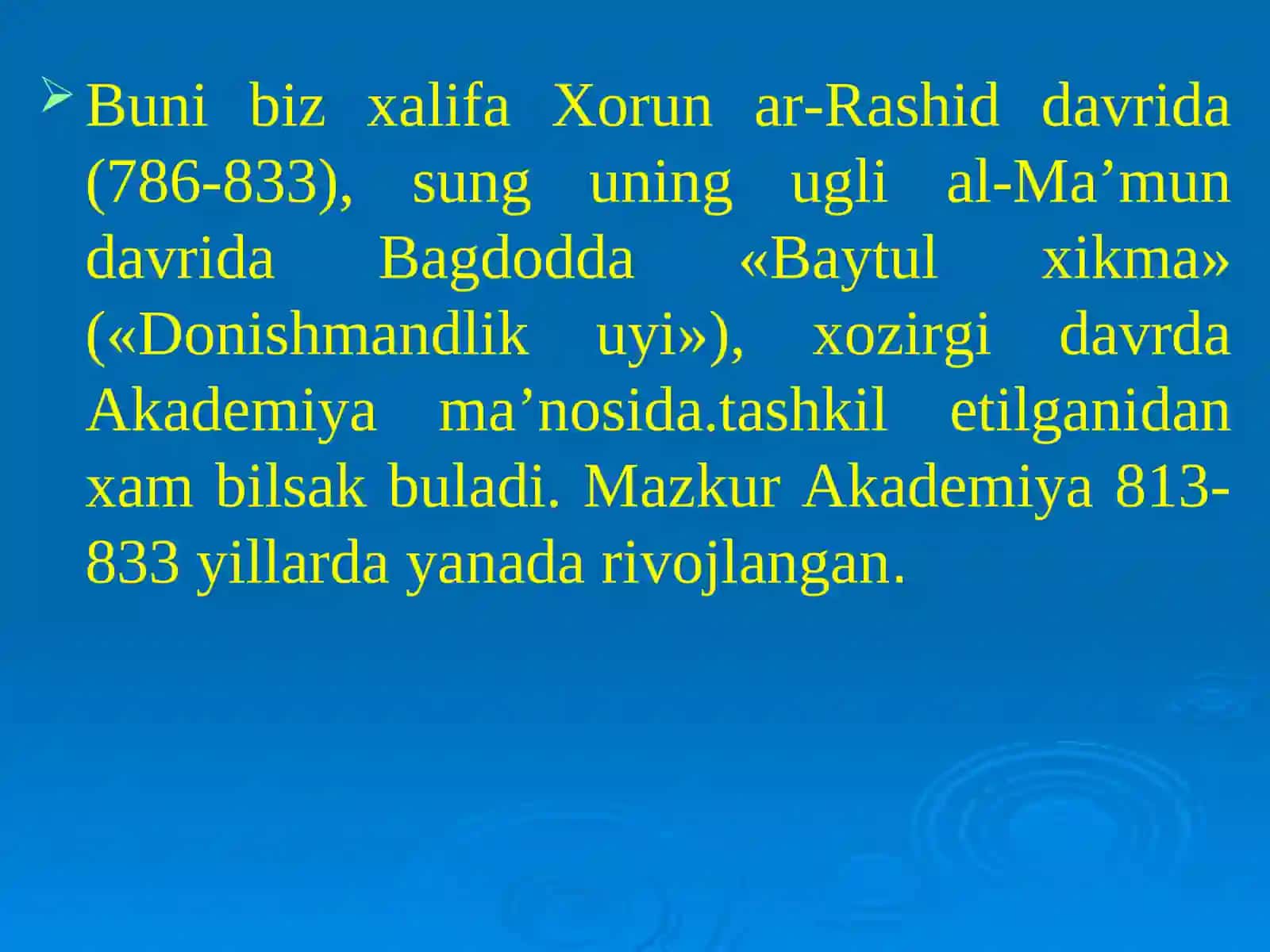 Sharq Uyg’onish davrida ta’lim-tarbiya to’g’risidagi fikrlar (IX-XII asrlar) 3
