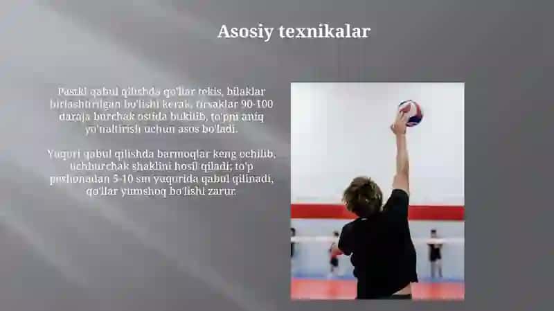 Voleybol o'yinining texnikasi 3